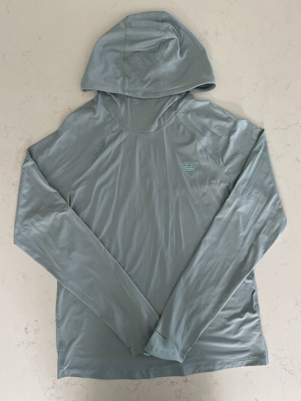 Columbia PFG Wild Cast Sun Hoodie LS Lightweight Activewear Sage Blue/Green S